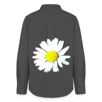 Flower - Daisy - Women's Oxford Shirt - anthracite - Back - AI Model Female 172 light (172cm)