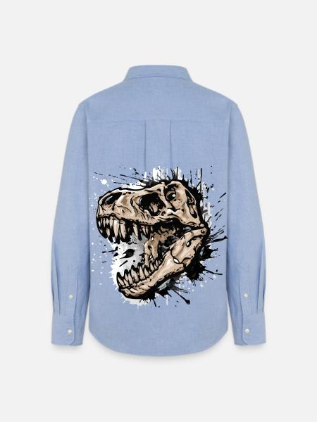 Trex / T-Rex Dinosaurier - Frauen Oxford Hemd - Carolina Blue