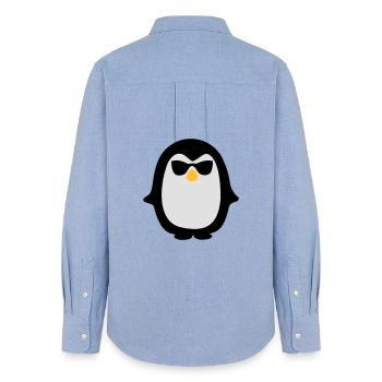 pinguin - Women's Oxford Shirt - carolina blue - Back - AI Model Female 172 light (172cm)