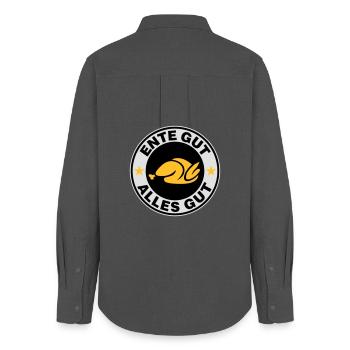 Ente gut alles gut | Ente | Entenbraten | Koch | - Women's Oxford Shirt - anthracite - Back - AI Model Female 172 light (172cm)
