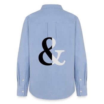 Ampersand zweifarbig Zeichen Symbol Geschenkidee - Frauen Oxford Hemd - Carolina Blue - Hinten - AI Model Female 172 light (172cm)