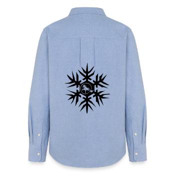 Islandpferd im Eiskristall Winterisi - Women's Oxford Shirt - carolina blue - Back - AI Model Female 172 light (172cm)