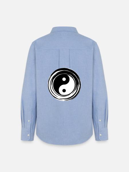 Yin-Yang White - Frauen Oxford Hemd - Carolina Blue