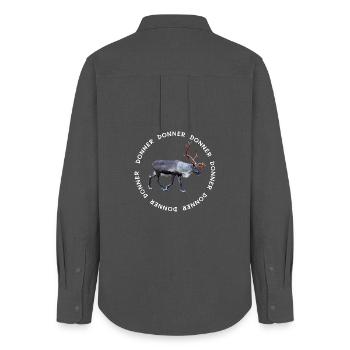 DONNER - Women's Oxford Shirt - anthracite - Back - AI Model Female 172 light (172cm)