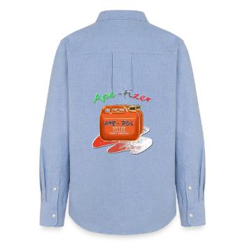 APE-rol tip APE-tizer - Women's Oxford Shirt - carolina blue - Back - AI Model Female 172 light (172cm)