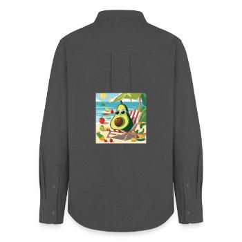 vegan, vegetarian, vegan humor - Women's Oxford Shirt - anthracite - Back - AI Model Female 172 light (172cm)