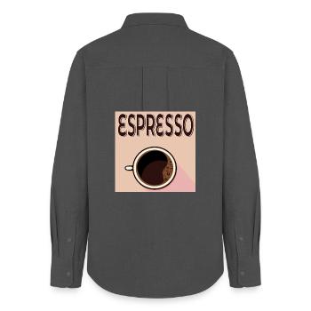 Espresso Café - Women's Oxford Shirt - anthracite - Back - AI Model Female 172 light (172cm)
