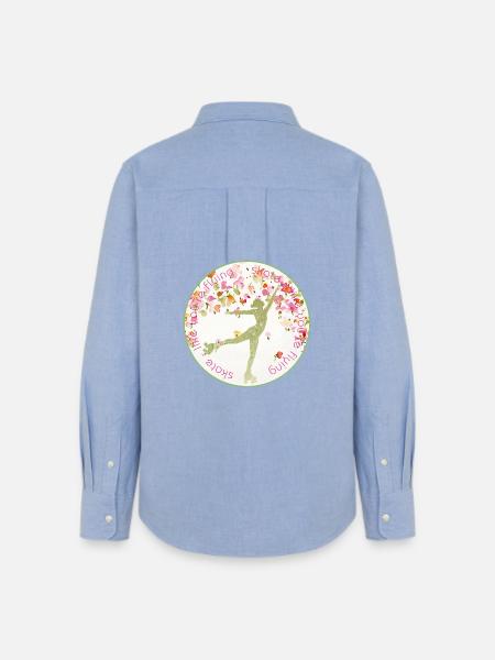 SKATE LIKE YOU´RE FLYING - Frauen Oxford Hemd - Carolina Blue