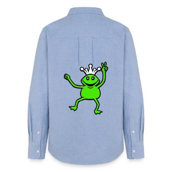 Frosch Krone König Märchen Prinz Prinzessin Peace - Frauen Oxford Hemd - Carolina Blue - Hinten - AI Model Female 172 light (172cm)