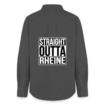 STRAIGHT OUTTA RHEINE - Women's Oxford Shirt - anthracite - Back - AI Model Female 172 light (172cm)