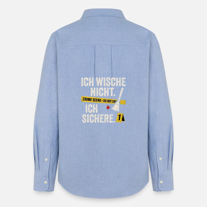 I don't wipe - I secure - forensics - Women's Oxford Shirt - carolina blue
