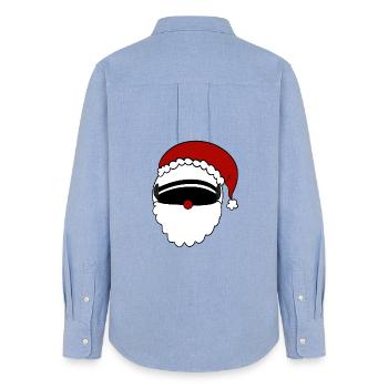 Santa Claus Helmet - Women's Oxford Shirt - carolina blue - Back - AI Model Female 172 light (172cm)