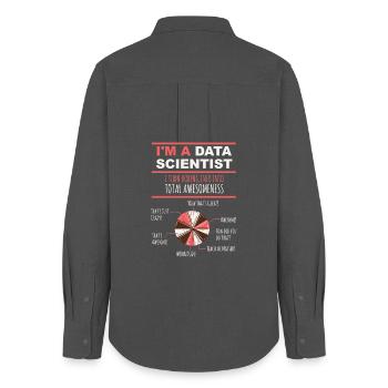 I’m a Data Scientist Boring Info into Awesomeness - Frauen Oxford Hemd - Anthrazit - Hinten - AI Model Female 172 light (172cm)