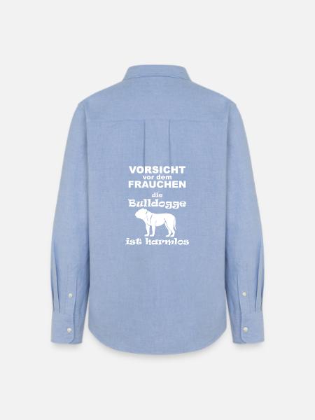 Frauchen und ihre Bulldogge - Frauen Oxford Hemd - Carolina Blue
