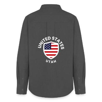 United States Utah Shield - Women's Oxford Shirt - anthracite - Back - AI Model Female 172 light (172cm)