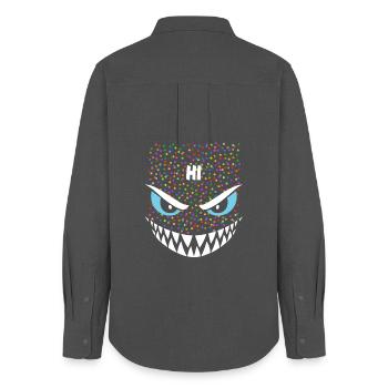 Hai | Big Face Kostüm Karneval Verkleidung - Frauen Oxford Hemd - Anthrazit - Hinten - AI Model Female 172 light (172cm)