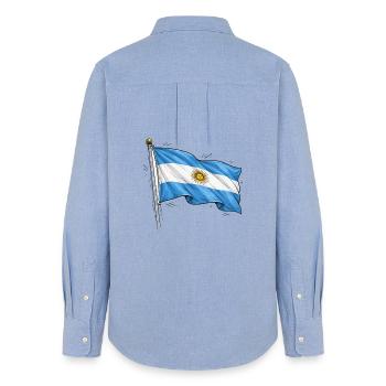 Drapeau de l’Argentine - Chemise Oxford Femme - carolina blue - Dos - AI Model Female 172 light (172cm)