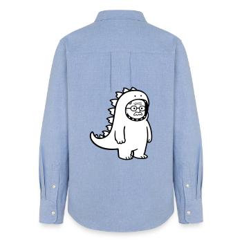Carnival grouch grandpa - Women's Oxford Shirt - carolina blue - Back - AI Model Female 172 light (172cm)