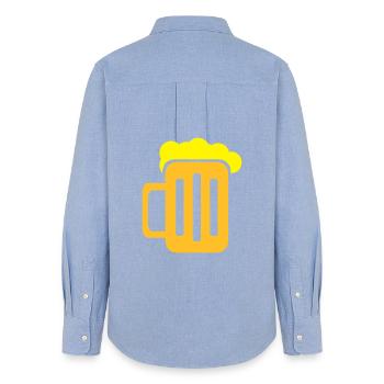 Glas Bier - Frauen Oxford Hemd - Carolina Blue - Hinten - AI Model Female 172 light (172cm)