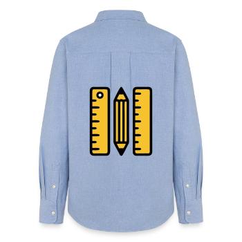Pen Rulers Drawing Architecture - Women's Oxford Shirt - carolina blue - Back - AI Model Female 172 light (172cm)