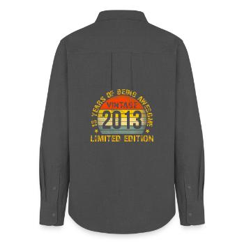 Funny 2013 13th 13 Year Old Birthday - Women's Oxford Shirt - anthracite - Back - AI Model Female 172 light (172cm)