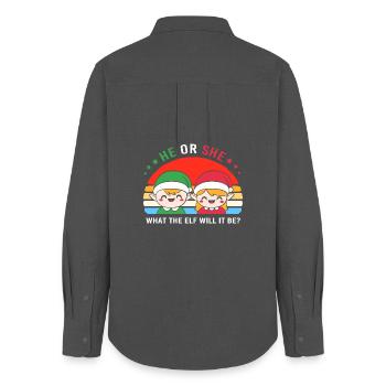 Pregnancy Birth Gingerbread Christmas - Women's Oxford Shirt - anthracite - Back - AI Model Female 172 light (172cm)