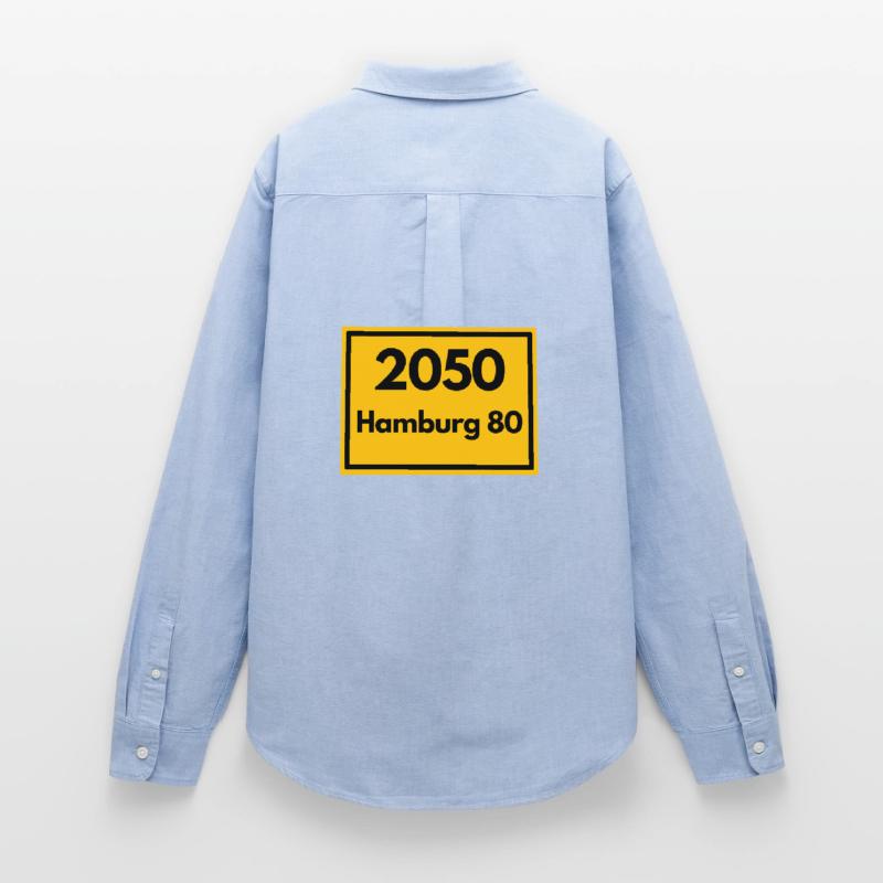 OLD POSTCODE POSTCODE RETRO 2050 HAMBURG 80 - ELBE Women's Oxford Shirt