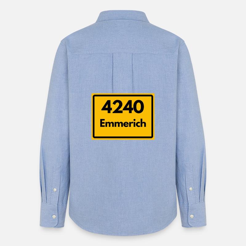 OLD POSTCODE POSTCODE RETRO 4240 EMMERICH – RHEIN - Women's Oxford Shirt - carolina blue
