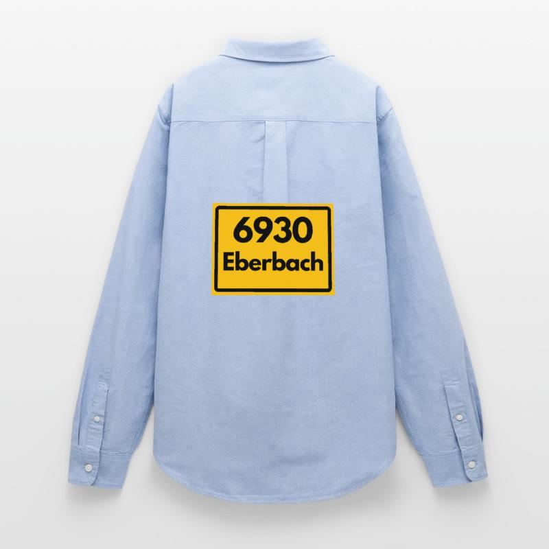 OLD POSTCODE POSTCODE RETRO 6930 EBERBACH HEIMAT Women's Oxford Shirt