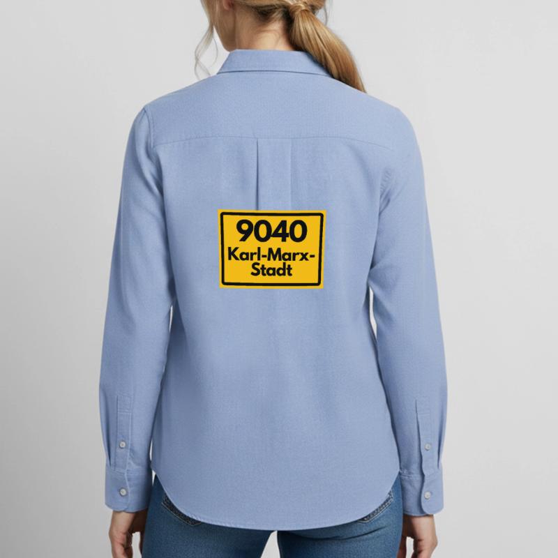 9040 POSTCODE SAXONY KARL MARX CITY OLD POSTCODE Women's Oxford Shirt