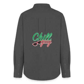 chill_guy - Women's Oxford Shirt - anthracite - Back - AI Model Female 172 light (172cm)