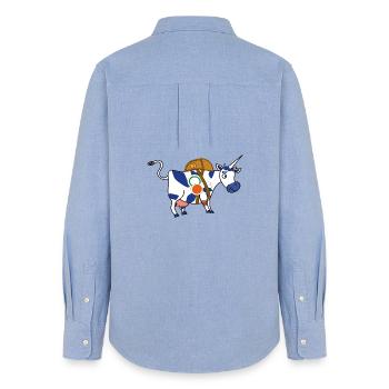 BAVARIAN UNICORN Zugführer Ausbildung - Frauen Oxford Hemd - Carolina Blue - Hinten - AI Model Female 172 light (172cm)