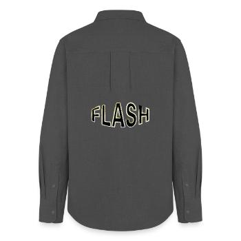 Étiquette FLASH avec flashs - Chemise Oxford Femme - charbon - Dos - AI Model Female 172 light (172cm)