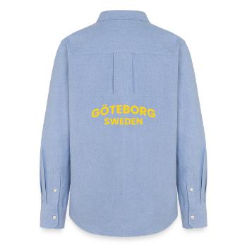 GÖTEBORG Sweden Arc Text - Women's Oxford Shirt - carolina blue - Back - AI Model Female 172 light (172cm)