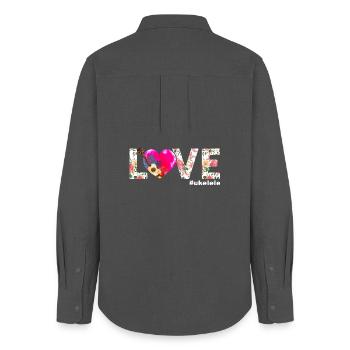 Hawaiian Ukulele Uke Love - Women's Oxford Shirt - anthracite - Back - AI Model Female 172 light (172cm)
