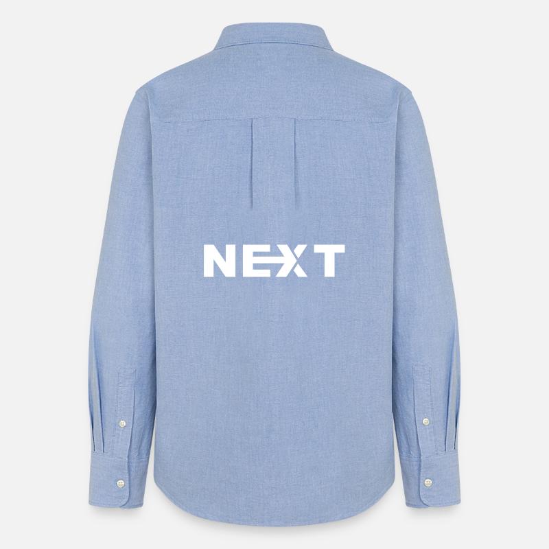 Next White Text - Women's Oxford Shirt - carolina blue
