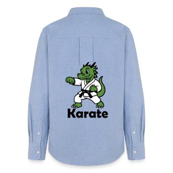 Karate Dragon - Women's Oxford Shirt - carolina blue - Back - AI Model Female 172 light (172cm)