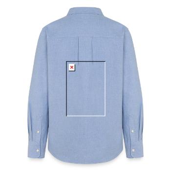 Missing Image – File Not Found Hochformat - Frauen Oxford Hemd - Carolina Blue - Hinten - AI Model Female 172 light (172cm)