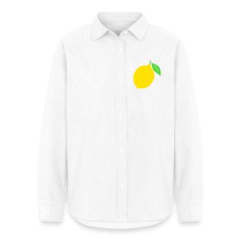Citron Flat Print Design - Chemise Oxford Femme - blanc - Devant - AI Model Female 172 light (172cm)
