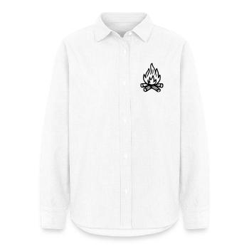Feu de camps - Chemise Oxford Femme - blanc - Devant - AI Model Female 172 light (172cm)
