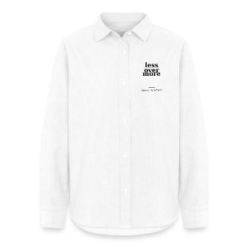 Weniger über mehr - Frauen Oxford Hemd - Weiß - Vorne - AI Model Female 172 light (172cm)