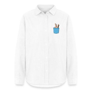 Peace and Love - Women's Oxford Shirt - white - Front - AI Model Female 172 light (172cm)