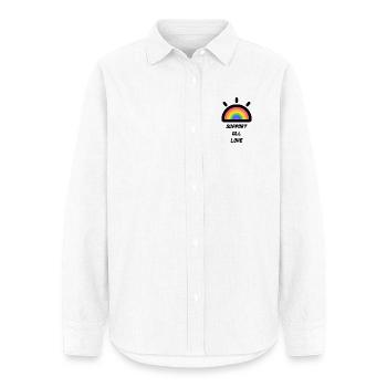 Support All Love - Frauen Oxford Hemd - Weiß - Vorne - AI Model Female 172 light (172cm)