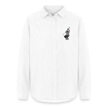Petanque Spielerin Linkshänderin - Frauen Oxford Hemd - Weiß - Vorne - AI Model Female 172 light (172cm)