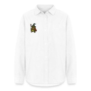 Grenouille magique plus faible avec chapeau magique - Chemise Oxford Femme - blanc - Devant - AI Model Female 172 light (172cm)
