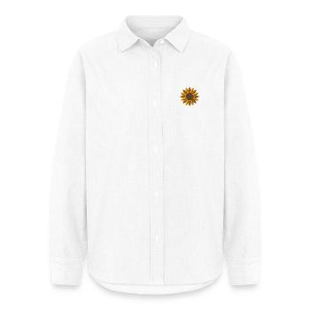 Sunflower embroidered - Women's Oxford Shirt - white - Front - AI Model Female 172 light (172cm)