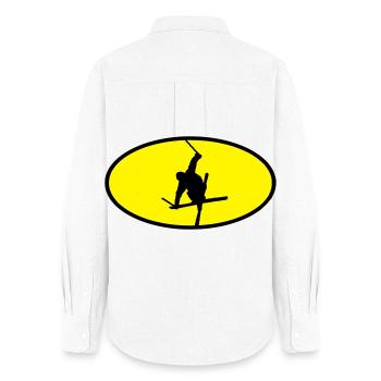 Logo de freestyle ski - Chemise Oxford Femme - blanc - Dos - AI Model Female 172 light (172cm)