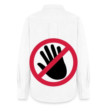 Do not touch the hand - Women's Oxford Shirt - white - Back - AI Model Female 172 light (172cm)