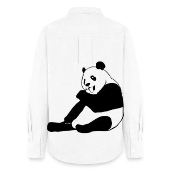 ours panda, ours, image ours - Chemise Oxford Femme - blanc - Dos - AI Model Female 172 light (172cm)