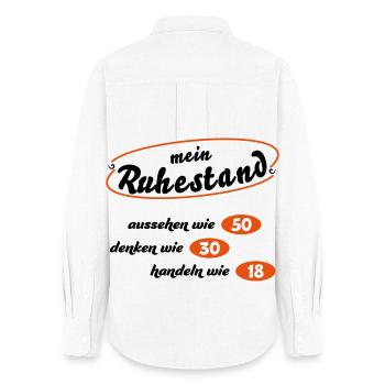 Rentner - Frauen Oxford Hemd - Weiß - Hinten - AI Model Female 172 light (172cm)